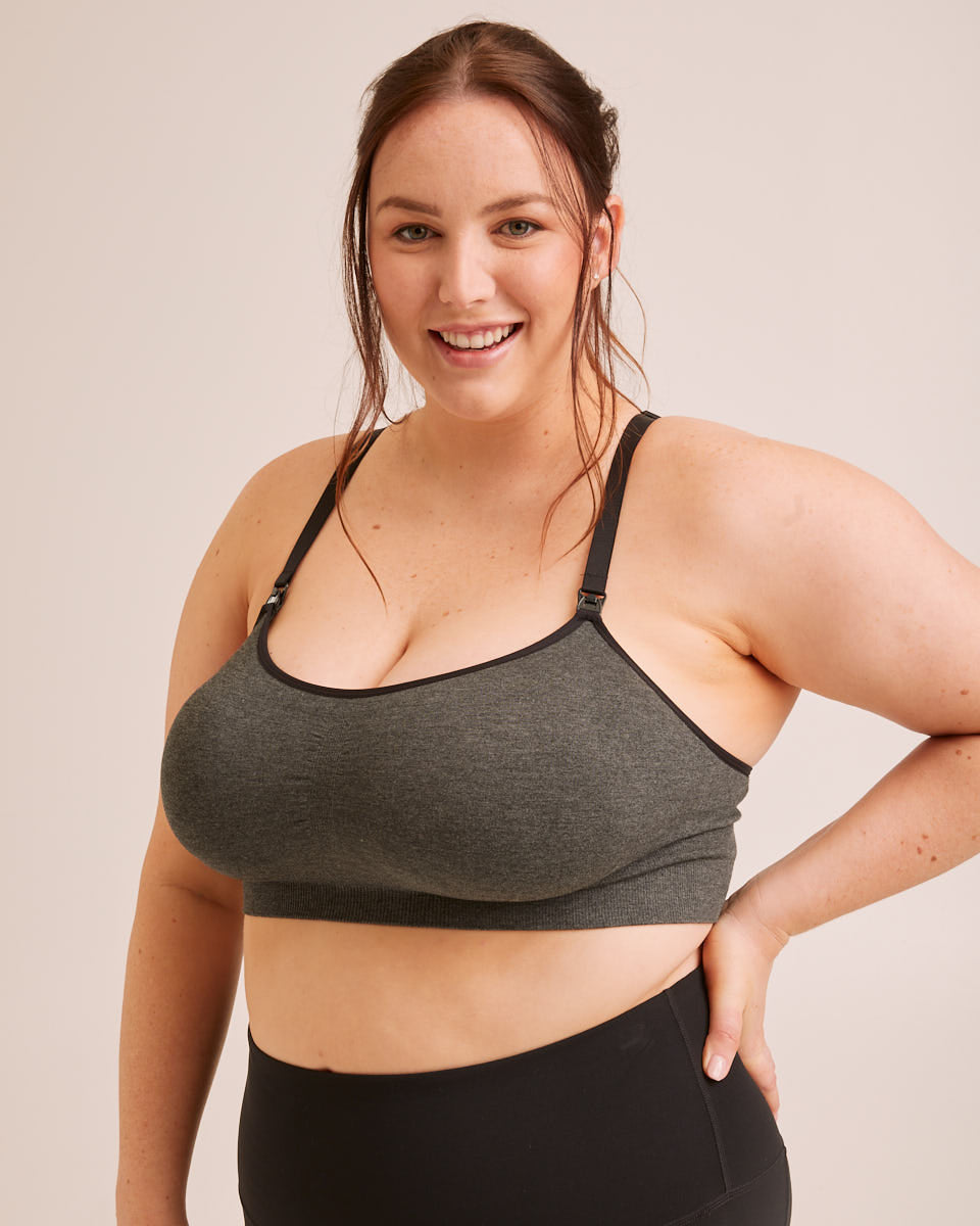 Active Seamfree Sports Bra - Charcoal - Peachymama