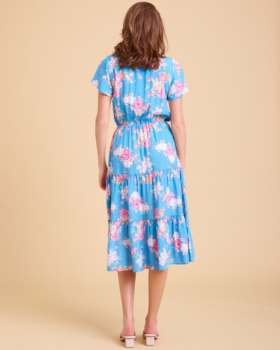 Honeysuckle Midi Nursing Dress - Eden Floral - Peachymama