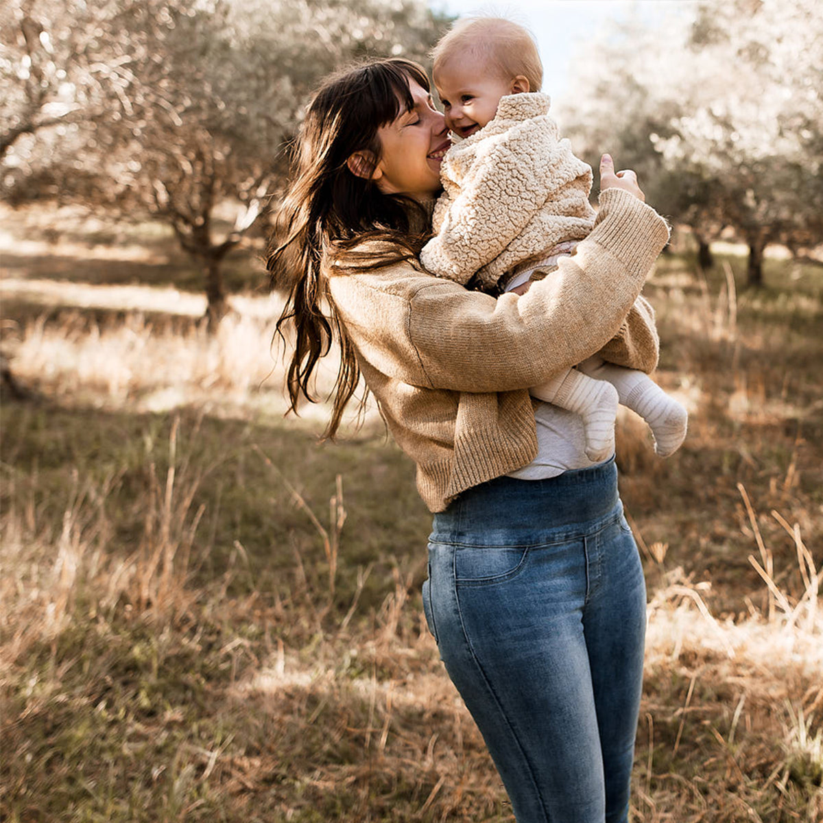 Post Pregnancy Stretch Jeans - Washed Denim - Peachymama