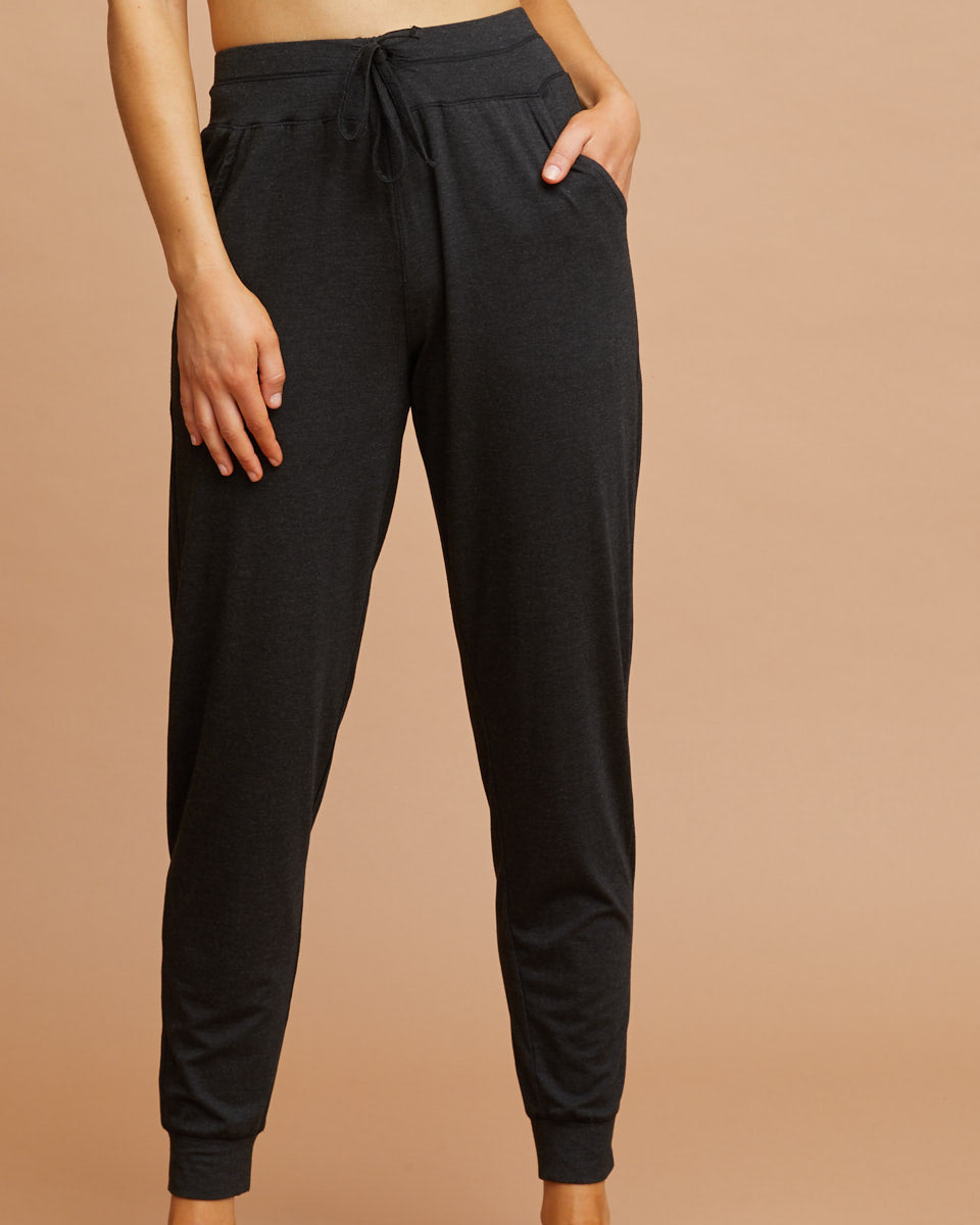 Bamboo Post Pregnancy Lounge Pants - Black - Peachymama