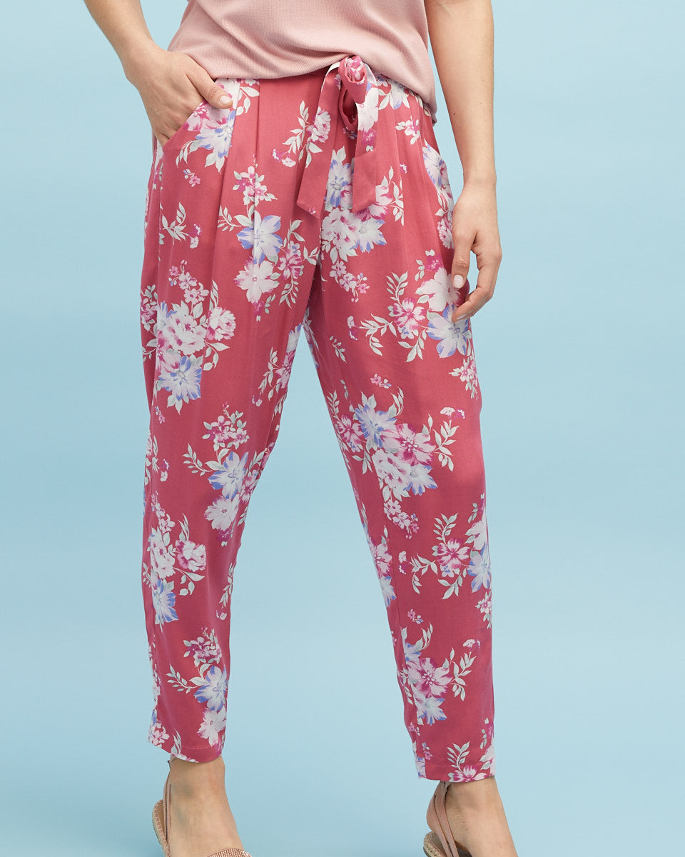 Harem Postpartum Pants - Deep Rose - Peachymama - 1