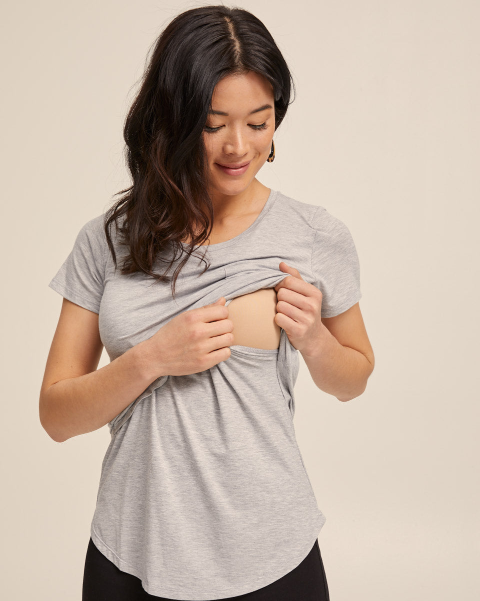 Grey nursing tank top by Peachymama 2