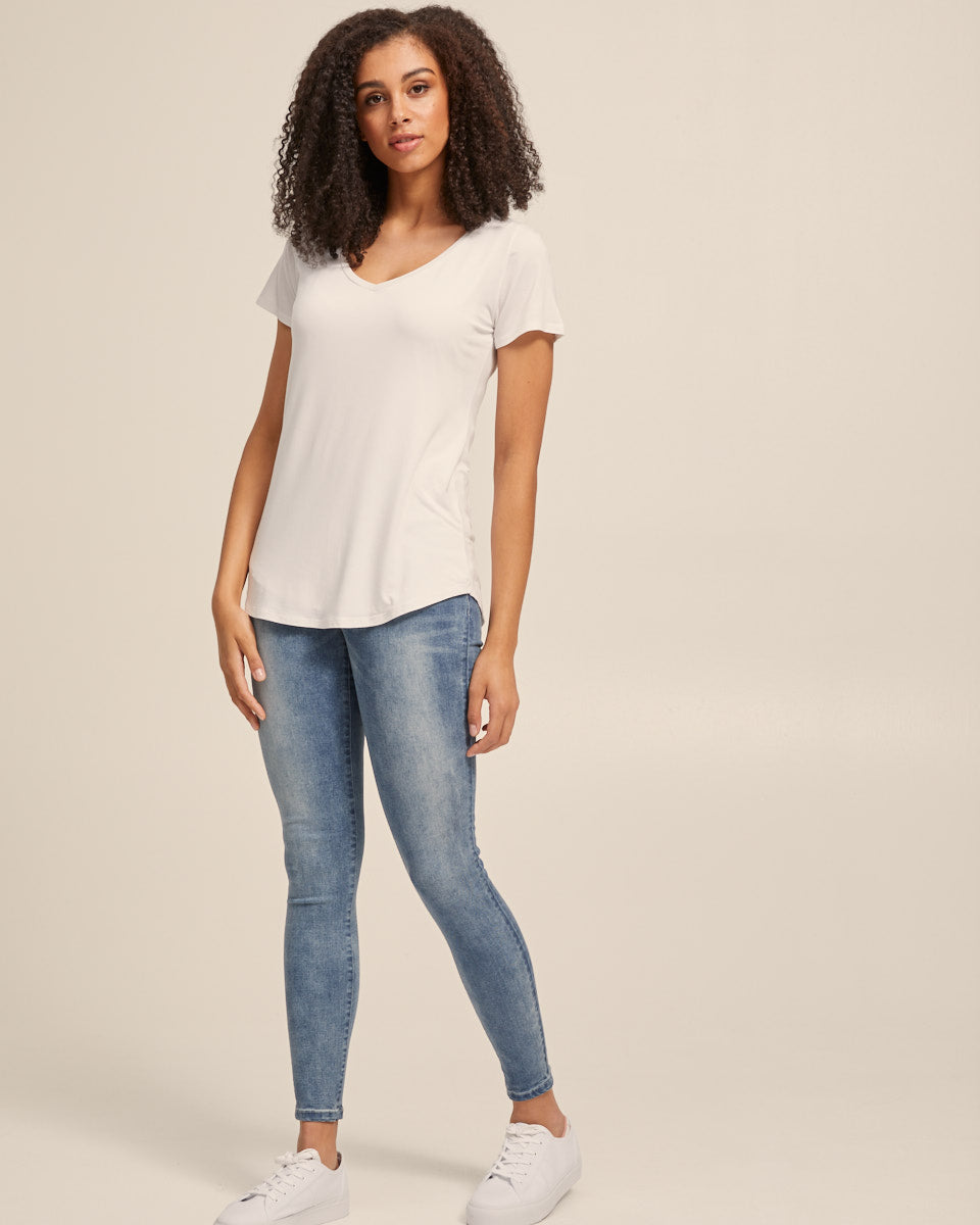 Post Pregnancy Stretch Jeans - Washed Denim - Peachymama