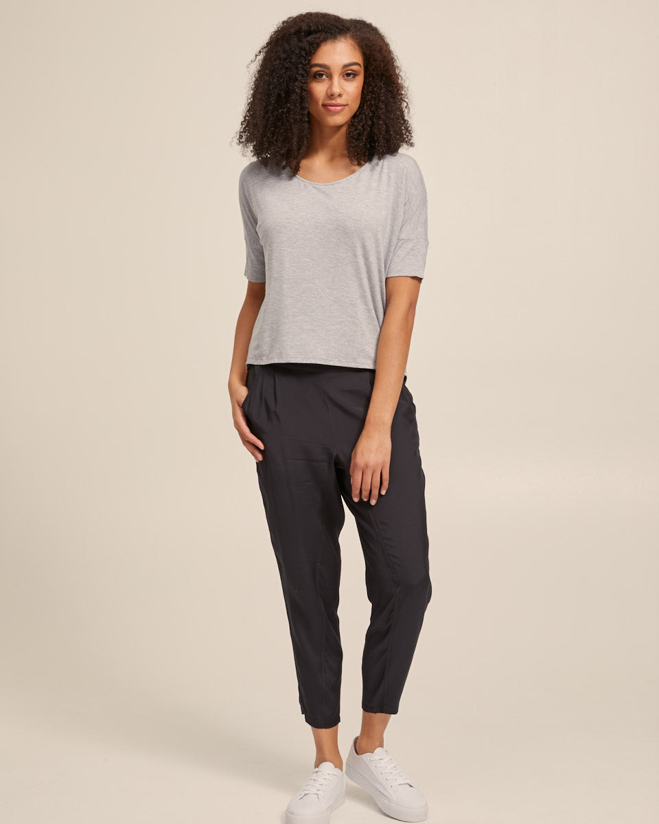 Bamboo Breastfeeding Boxy Tee - Grey Marle - Peachymama - 6