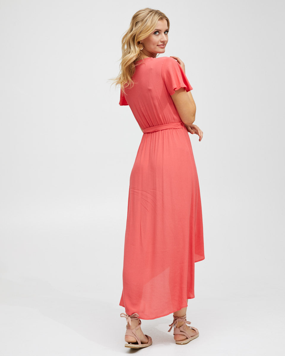 Wrap Nursing Dress - Watermelon - Peachymama - 3