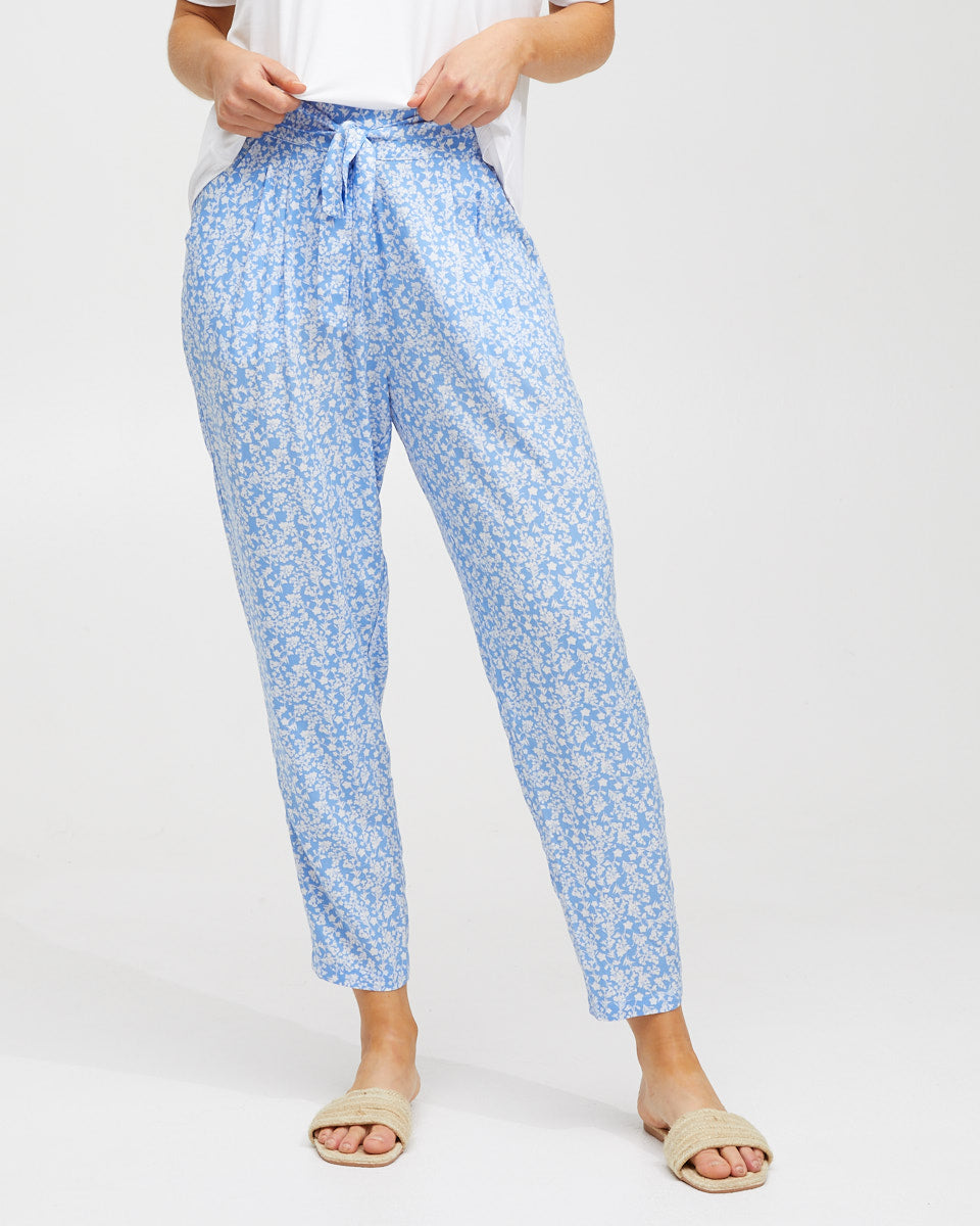 Harem Postpartum Pants - Blue Floral - Peachymama - 4
