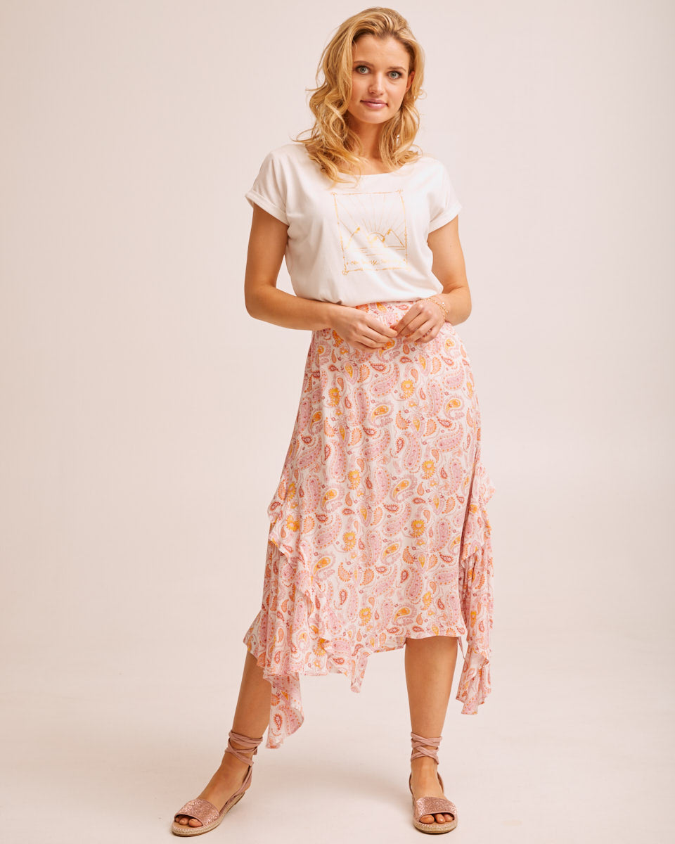 Ruffle Postpartum Skirt - Paisley - Peachymama