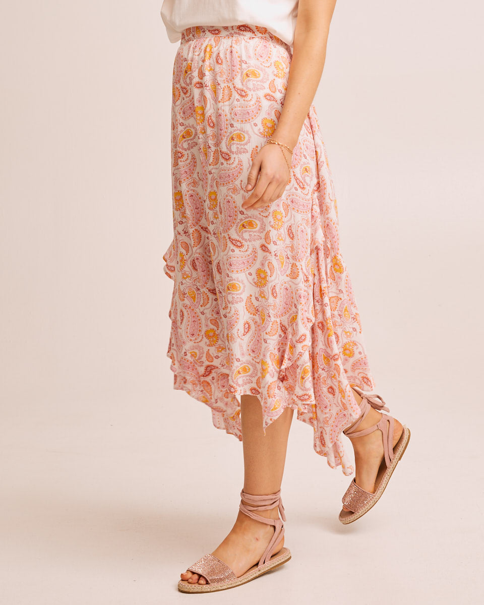Ruffle Postpartum Skirt - Paisley - Peachymama