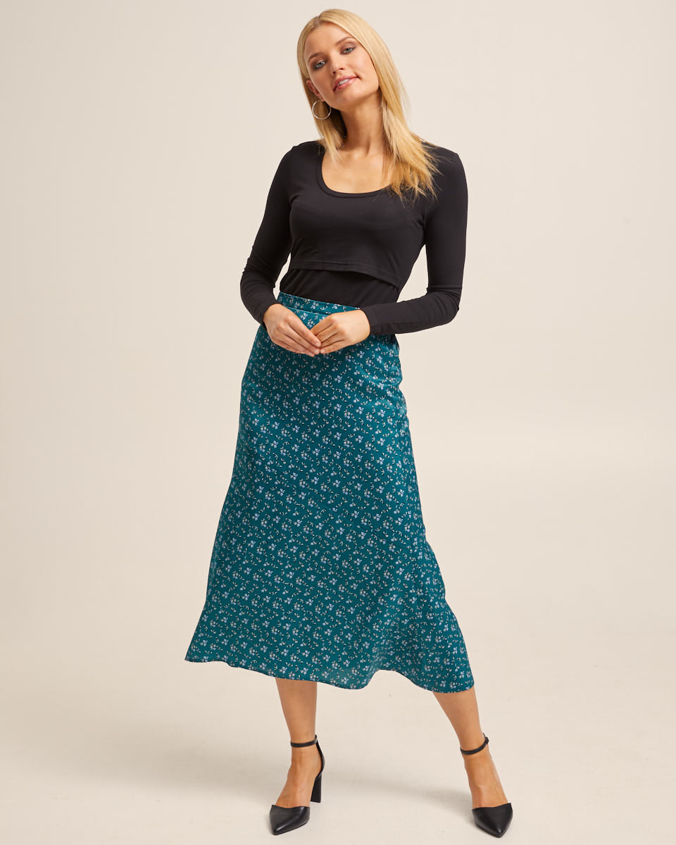 Postpartum Midi Skirt - Evergreen - Peachymama