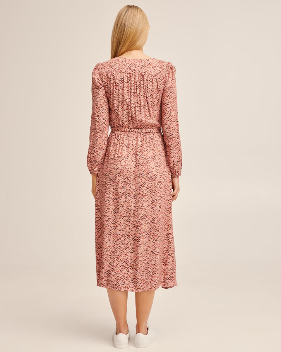 Breastfeeding Animal Midi Dress - Tan - Peachymama