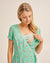 Ruffle Nursing Wrap Dress - Green Floral - Peachymama