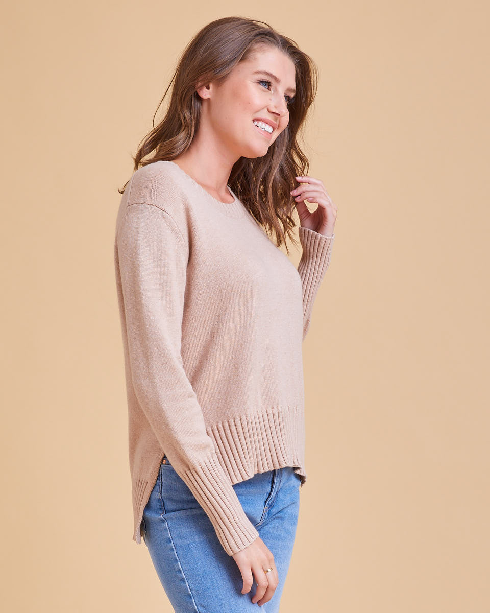 Nursing Knit Sweater - Sand - Peachymama