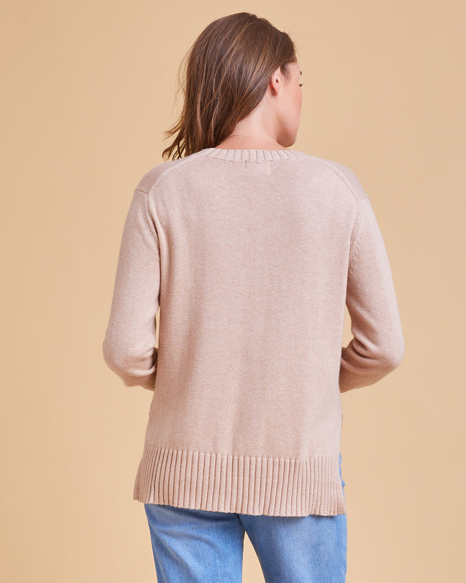 Nursing Knit Sweater - Sand - Peachymama