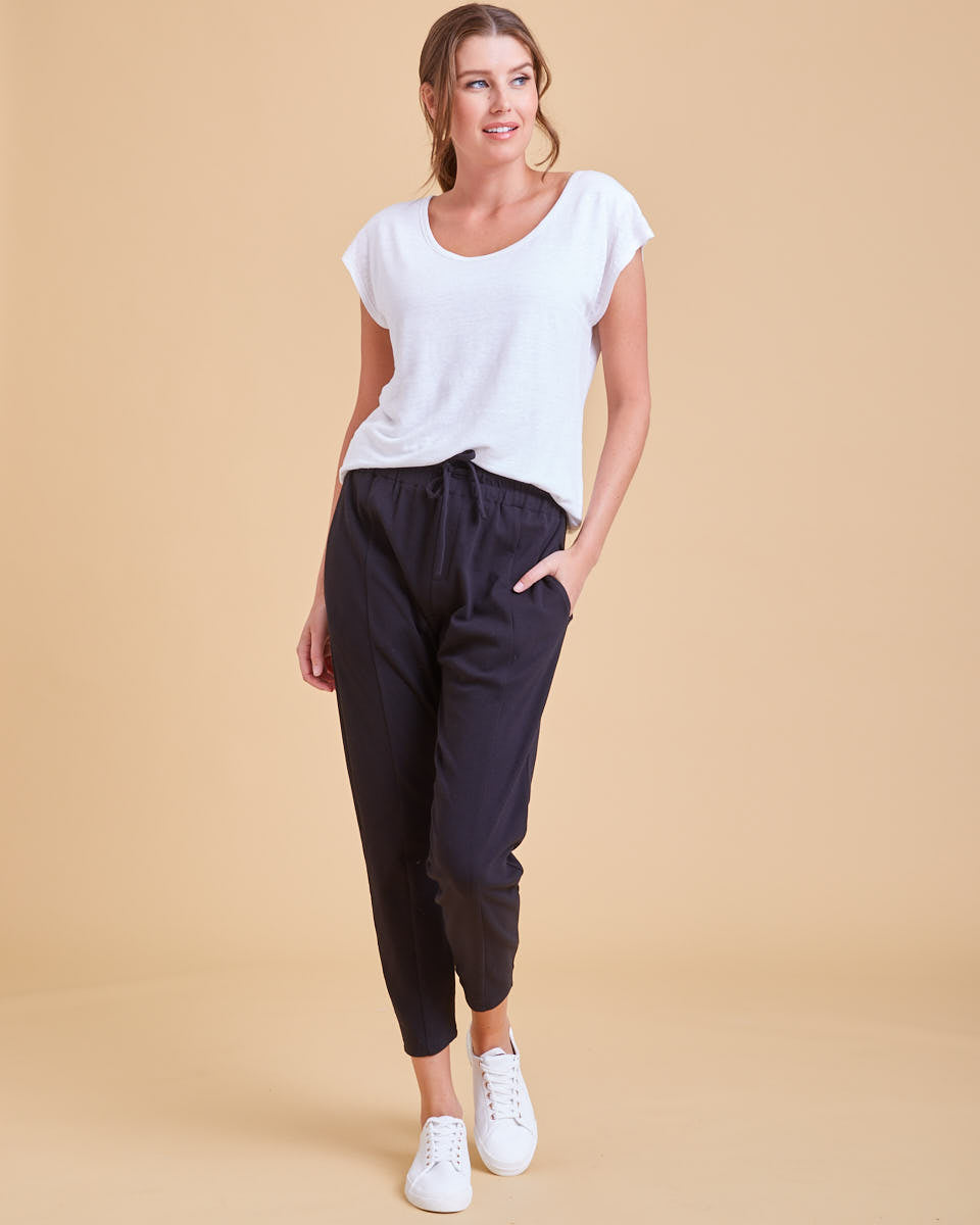 Relaxed Postpartum Pants - Black - Peachymama