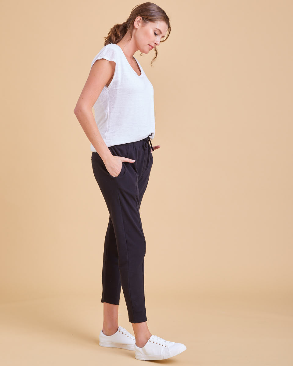 Relaxed Postpartum Pants - Black - Peachymama