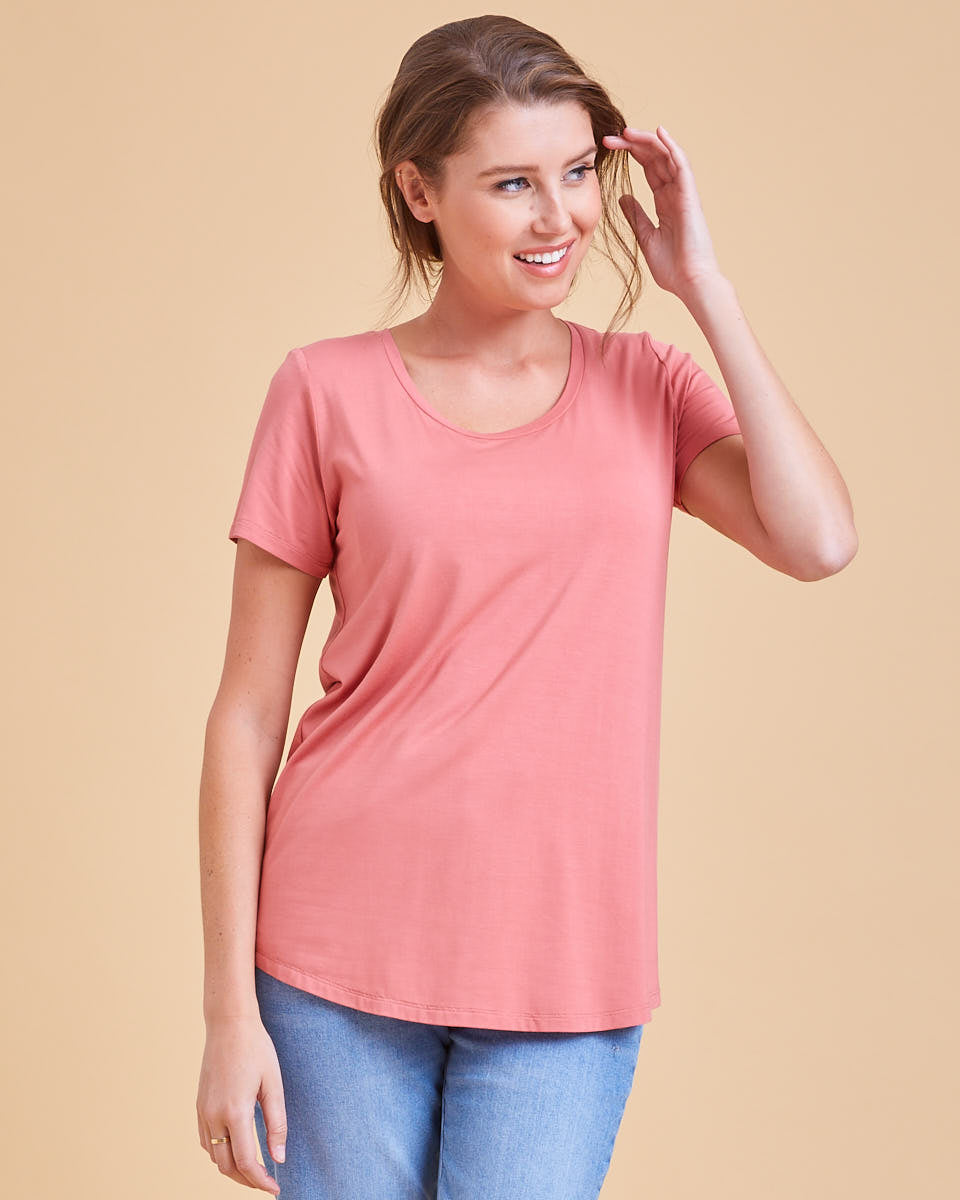 Bamboo Nursing Tee - Cinnamon - Peachymama