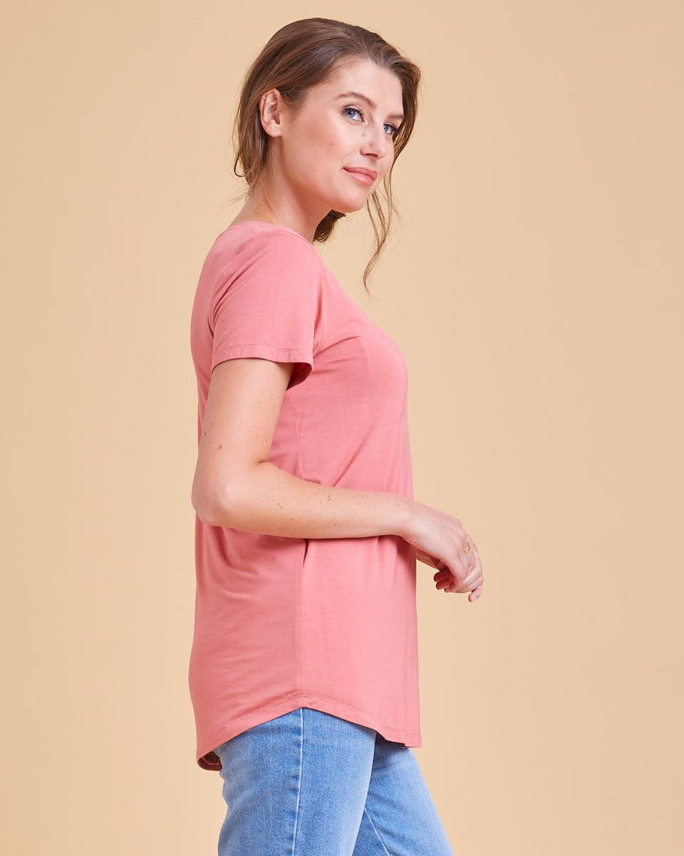 Bamboo Nursing Tee - Cinnamon - Peachymama