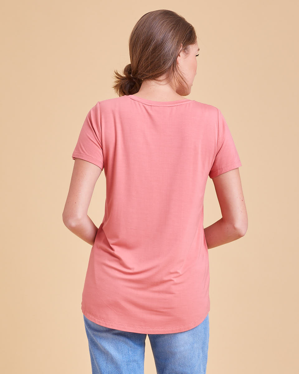 Bamboo Nursing Tee - Cinnamon - Peachymama