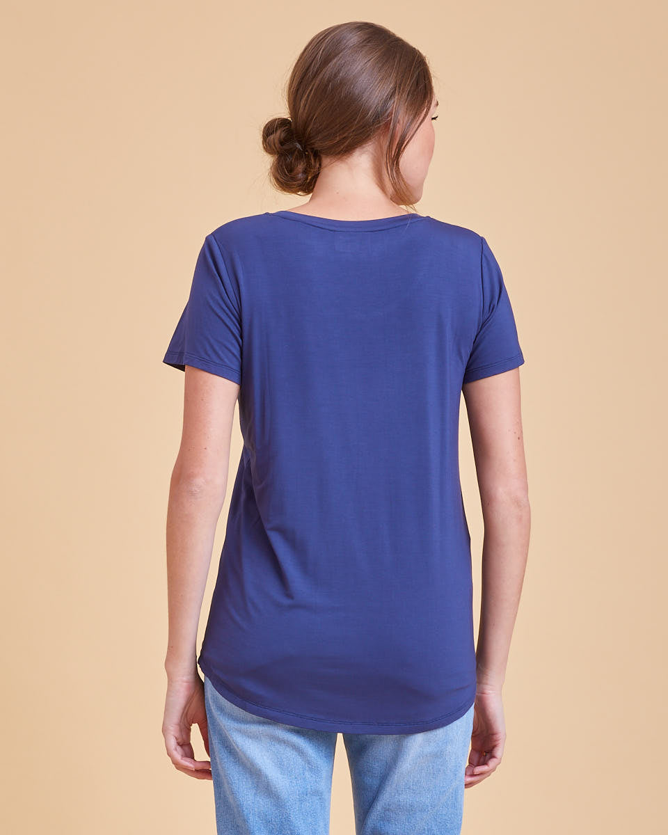 Bamboo Nursing Tee - Navy - Peachymama