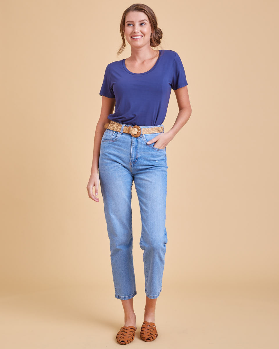 Bamboo Nursing Tee - Navy - Peachymama