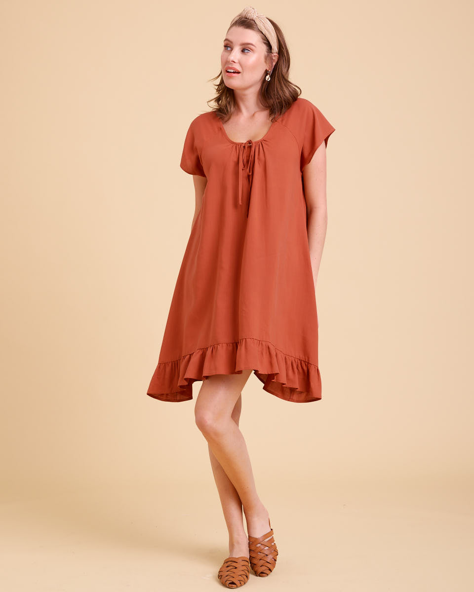 Whisper Nursing Dress - Rust - Peachymama