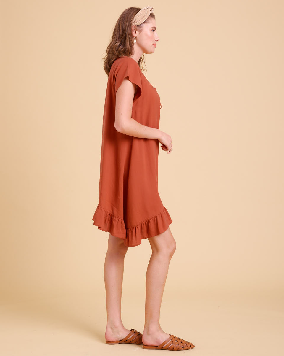 Whisper Nursing Dress - Rust - Peachymama