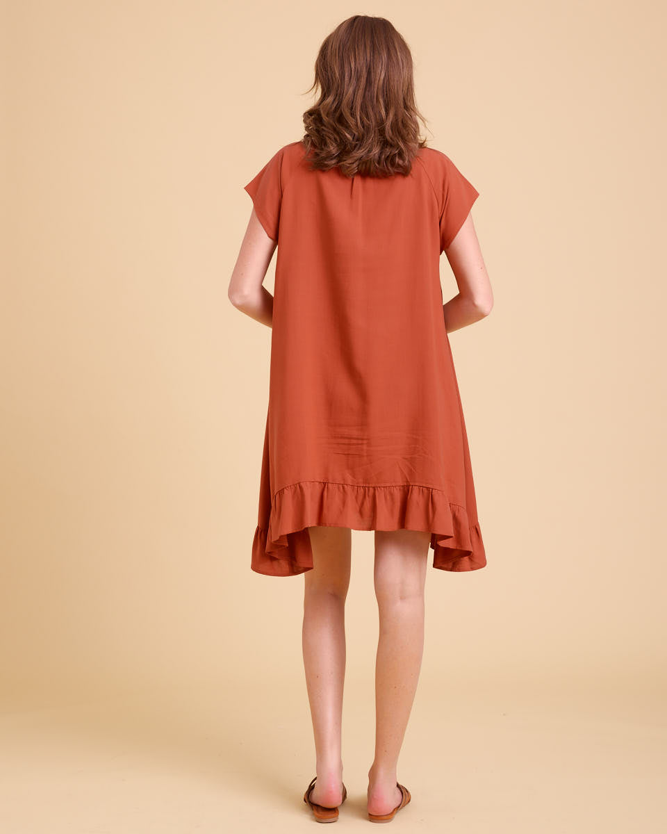 Whisper Nursing Dress - Rust - Peachymama