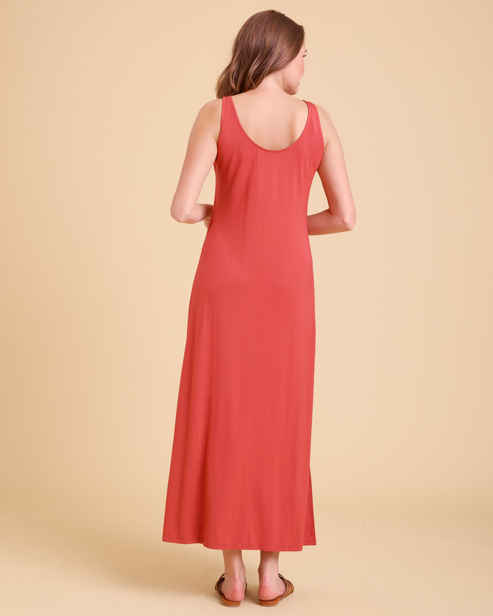 Eva Nursing Tank Dress - Deep Rose - Peachymama