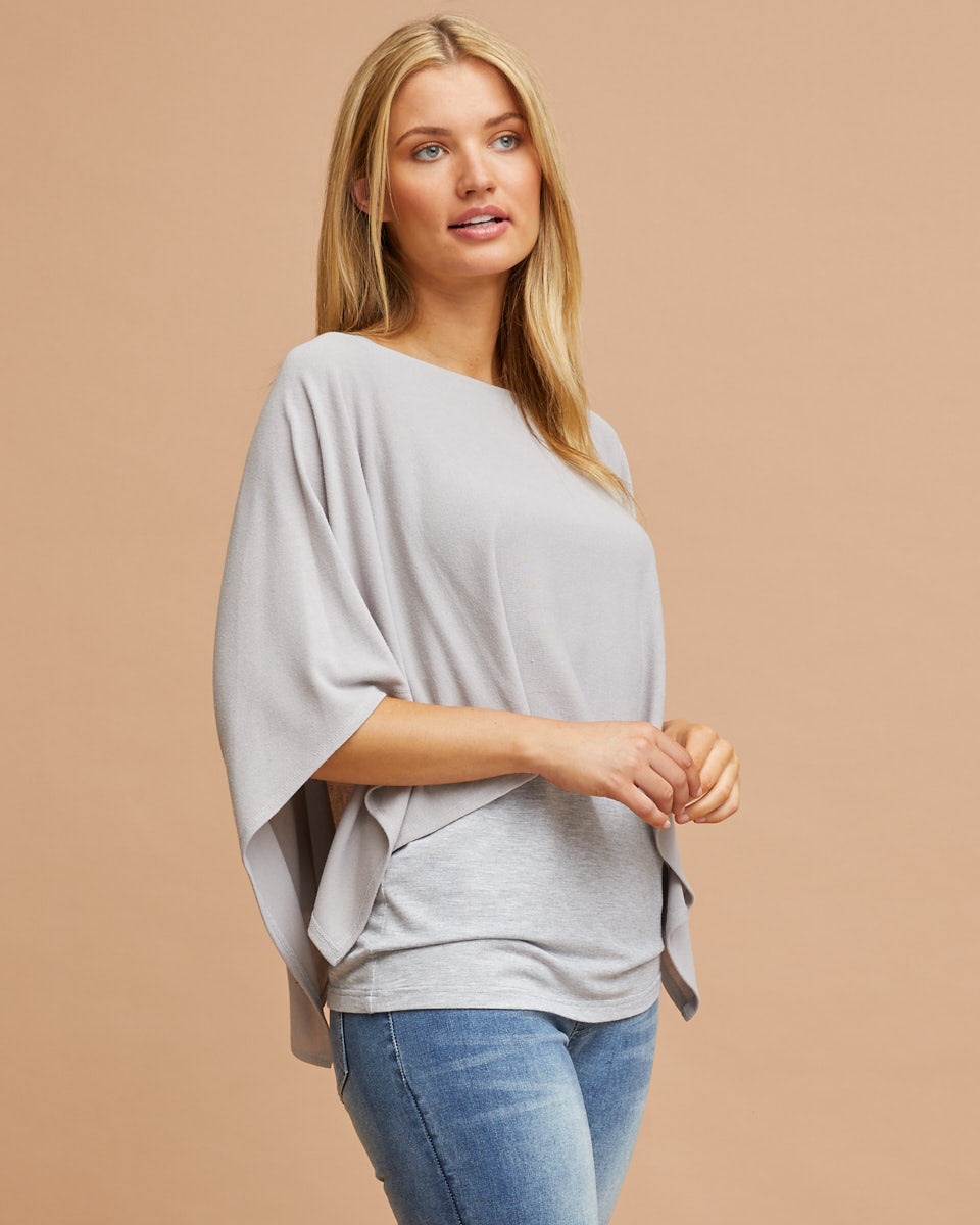 Knit Breastfeeding Cover - Grey - Peachymama