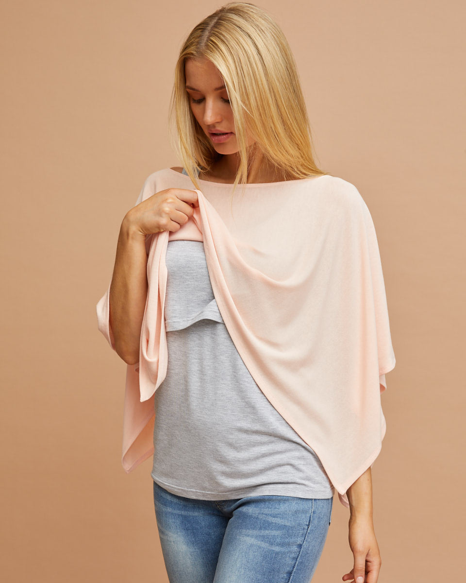 Knit Breastfeeding Cover - Peach - Peachymama