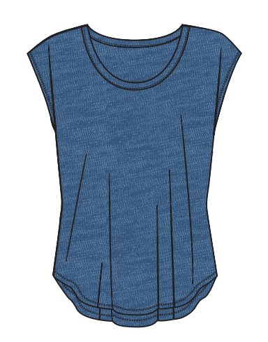 Linen Nursing Tee - Heritage Blue - Peachymama