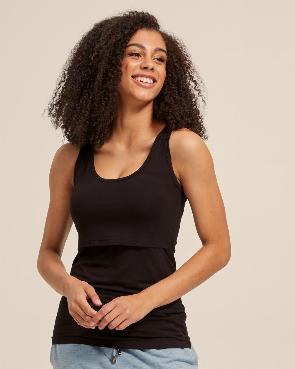 Black Bamboo Nursing Tank - Peachymama