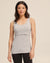 Grey nursing tank top by Peachymama  Breastfeeding showing opening
